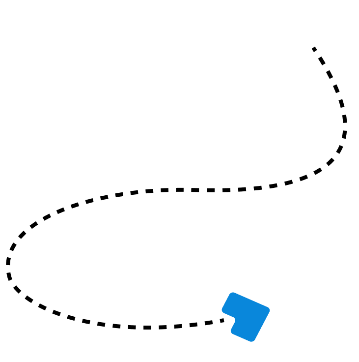 Black Dotted Blue Arrow Graphic Icon